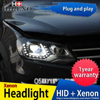 

Hireno Headlamp for 2011-2015 Volkswagen Touareg Headlight Headlight Assembly LED DRL Angel Lens Double Beam HID Xenon 2pcs