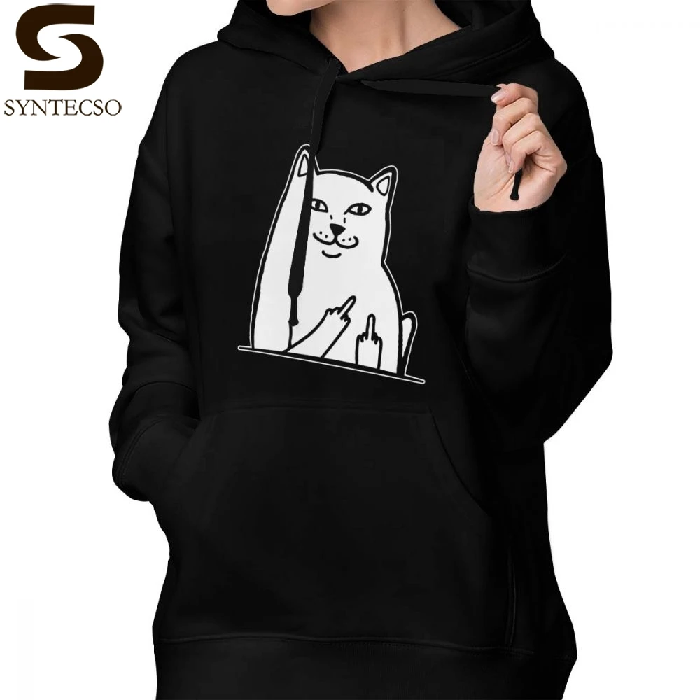 

Middle Finger Cat Hoodie Middle Finger Cat Hoodies Street wear Sexy Hoodies Women Cotton Graphic Long-sleeve Pullover Hoodie