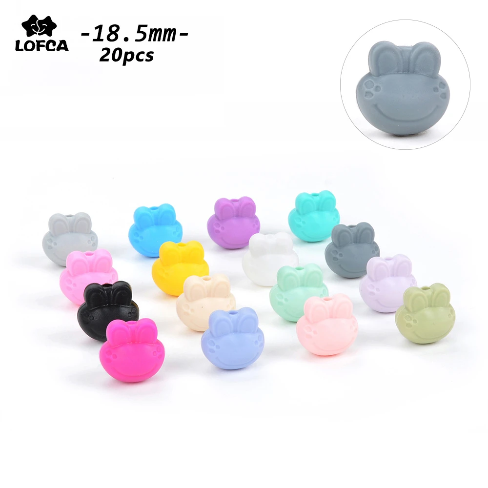 20pcs Silicone Beads Frog Teething Animal Food Grade Necklace Baby Pacifier Toy