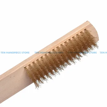 

2018 good quality Dental cleaning brush Copper wire brush with wooden handle Dental cleaning brush