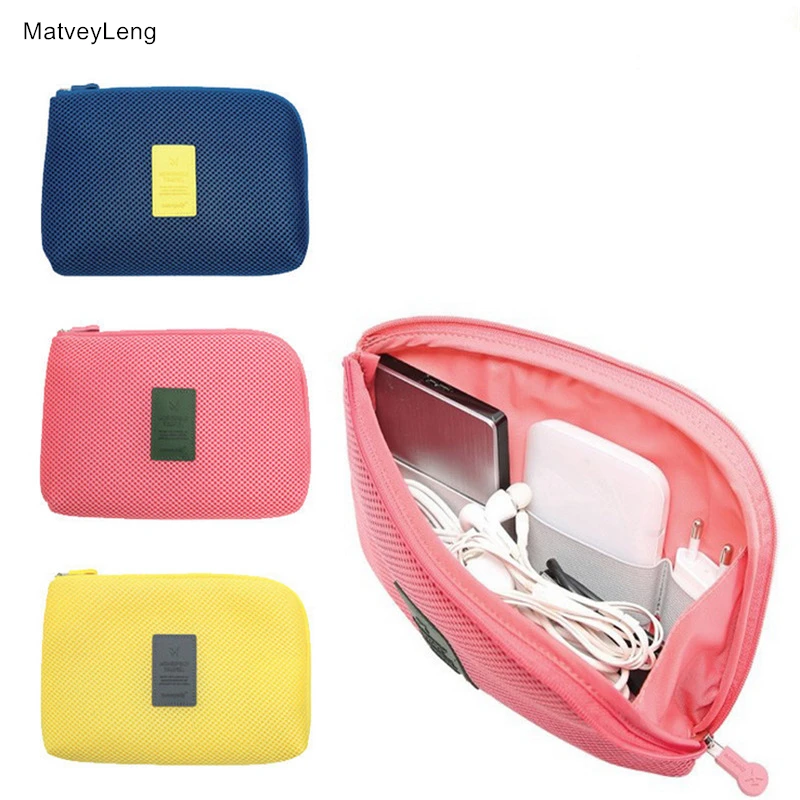 

MatveyLeng Creative Shockproof Fashion Travel Digital USB Charger Wired Headphone Cover Cosmetics Makeup Tissue Pack Kits