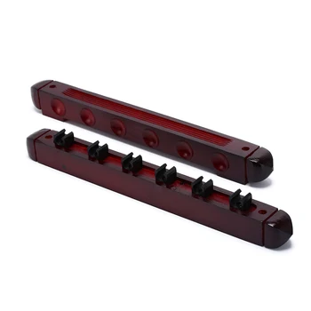 

1 Set 6 Cue Sticks Solid Wood Rack Holder 39 x 4 x 3cm Professional Billiard Pool Snooker Table Wall Mount Hanging