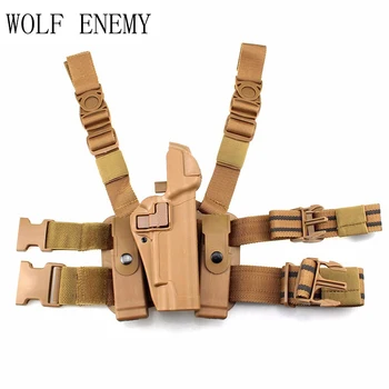 

Tactical Right Leg Thigh Hand Holster W/ Magazine Torch Pouch for Colt 1911