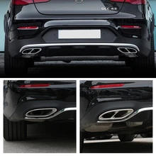 2 sztuk czarny błyszczący stal wydechowy wykończenia dla Mercedes Benz GLC C e-klasa C207 Coupe 2014-2017 W212 W213 W205 X253 C180 C200 część samochodowa