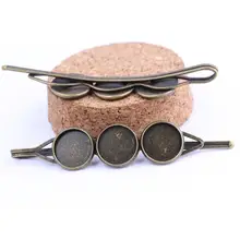 Reidgaller 10 шт. античная бронза подходит 12 мм Винтаж кабошон основа заколки для волос Настройки diy пустой заколка для волос шпилька ободок заготовки