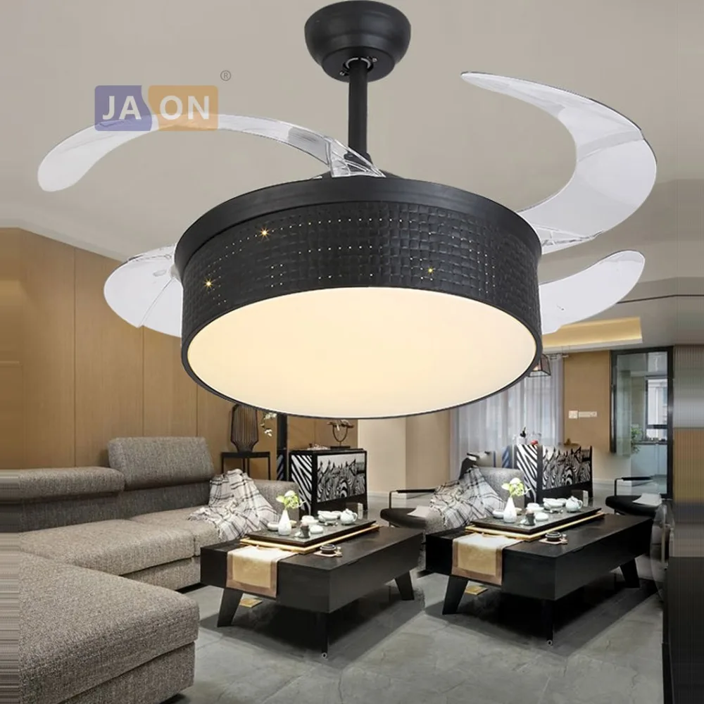 

LED Modern Alloy Acryl ABS Black Ceiling Fan.LED Lamp.LED Light.Ceiling Lights.LED Ceiling Light.For Foyer Bedroom