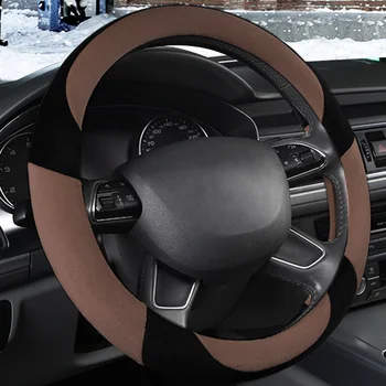 

FLY5D Car Steering Wheel Cover Winter Plush 38CM Universal Auto Steering Wheel Cover Fluffy Car Streeing-Cover Protector Cushion