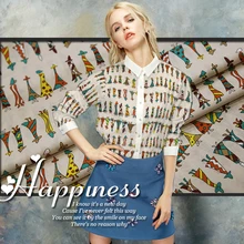 В европейском и американском стиле высокая-конец пользовательские мультфильм печатных Юбка с высокой талией юбки рубашка ткани вручную