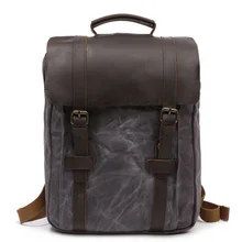 Модная тканевая сумка для компьютера 15," Рюкзак масло воск Холст кожаная сумка для отдыха