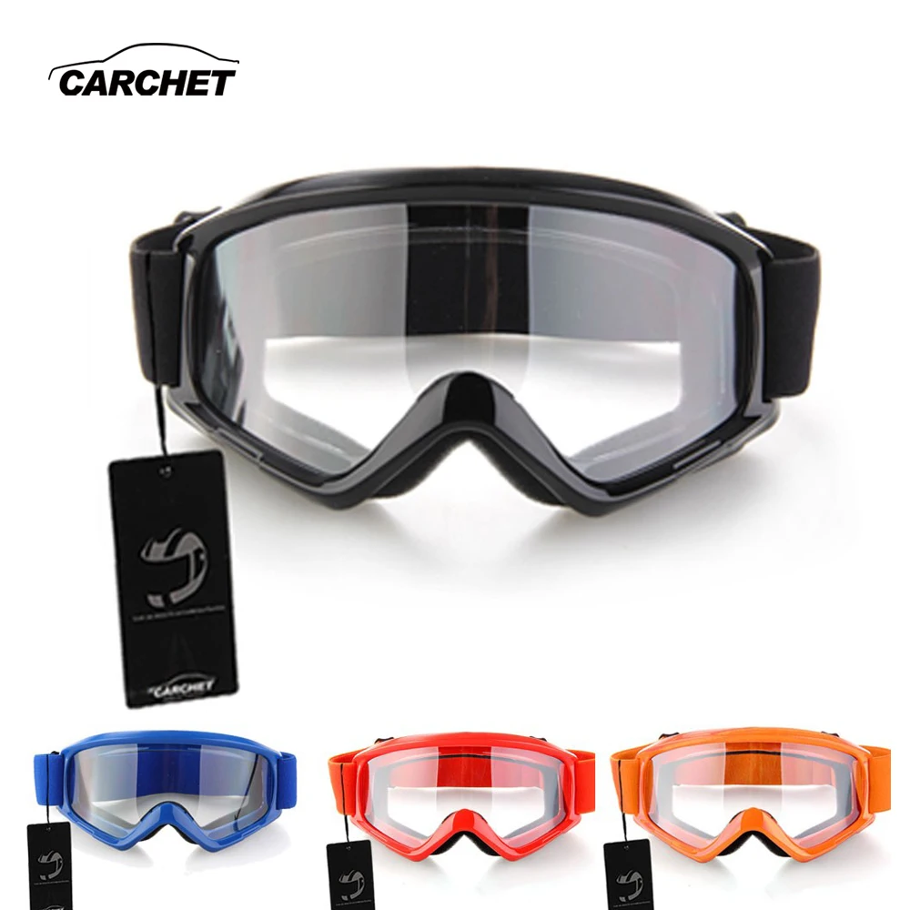 CARCHET мотокросса очки мотоцикл эндуро внедорожные гемлет ветрозащитные очки прозрачные линзы черный синий оранжевый