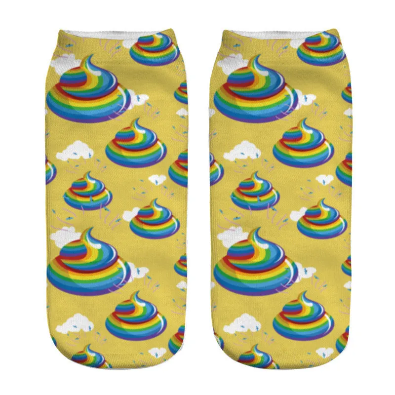 

Emoji Unicorn Stool lovely 3D Printing Socks cute ankle funny unisex Kawaii Ankle short socks low cut Harajuku korean Socks