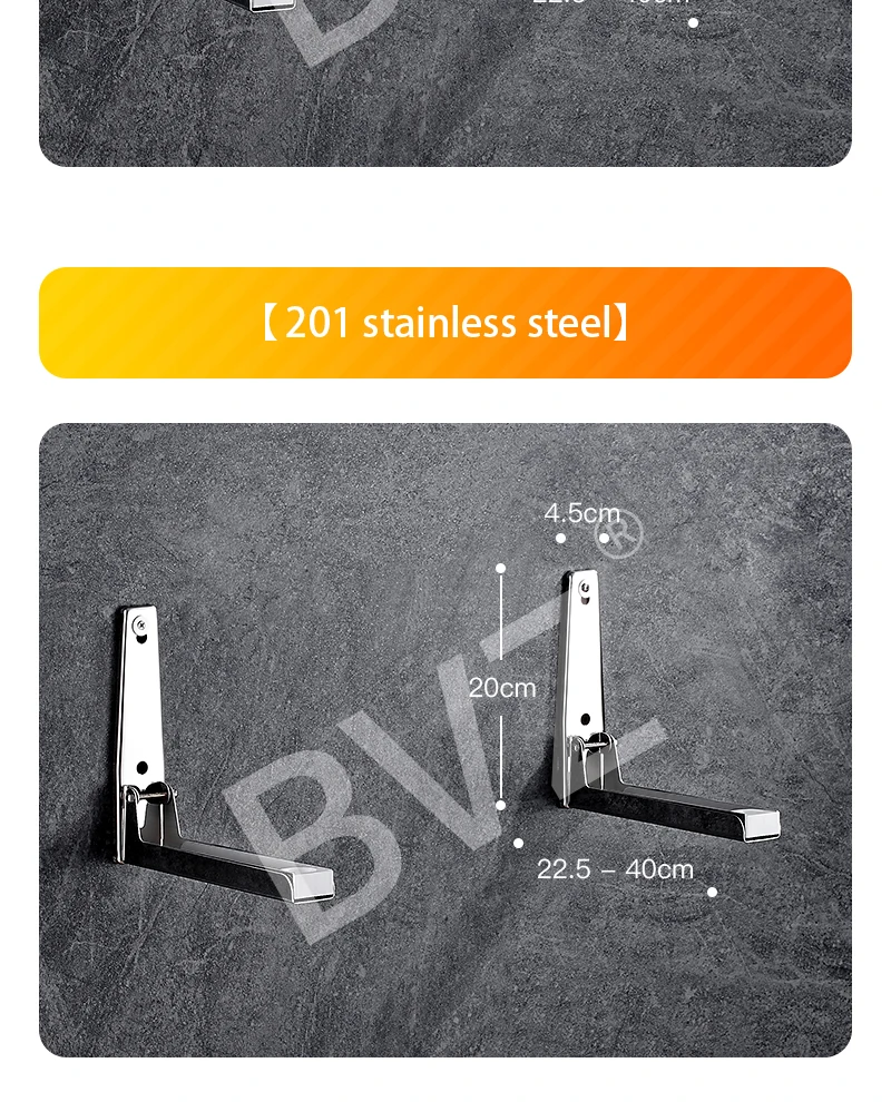 BVZ высокое качество Нержавеющая сталь складной кронштейн для микроволновой печи настенный стеллаж для духовки кухонный стеллаж с крюком для хранения микроволновой печи