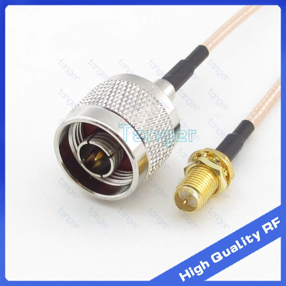 

N male to RP-SMA female jack with RG-316 RF Coaxial Pigtail Jumper cable 6" 15cm Tanger High Quality RF cables