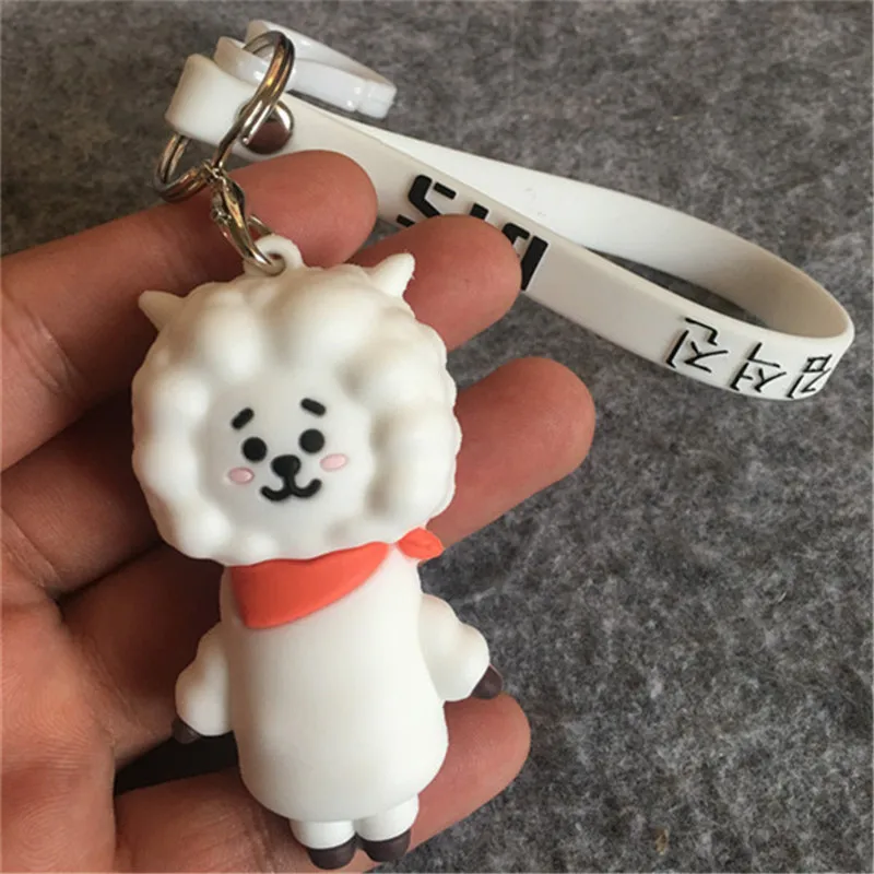 

KPOP Keychain Silicone MANG TATA RJ KOYA SHOOKY CHIMMY COOKY PVC Pendant Keychain Keyring Charms Ornament Collection YG077