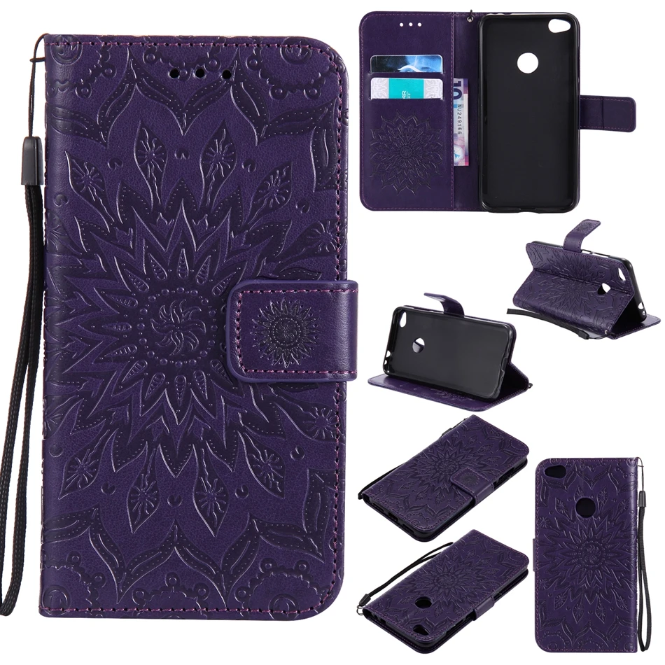 for Ascend P8 P8 lite Coque Luxury PU Leather Emboss 3D flower Stand Flip Soft Silicon Wallet Cover Huawei P8 lite 2017 Case  (7)