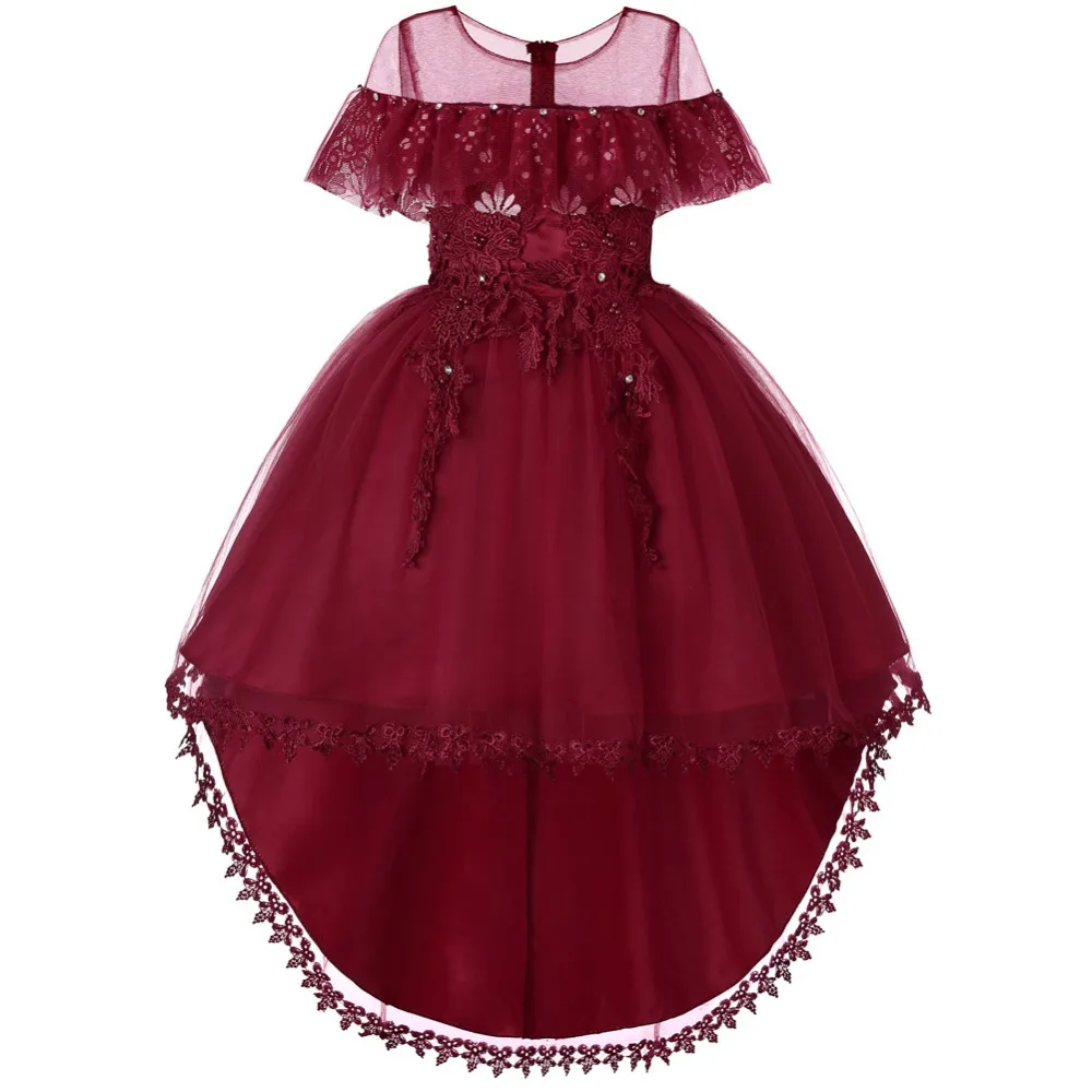 

New Summer Girls Dress New Year Clothes Wedding flower girl dress flower lace princess dress For Girls Baby girl's clothes