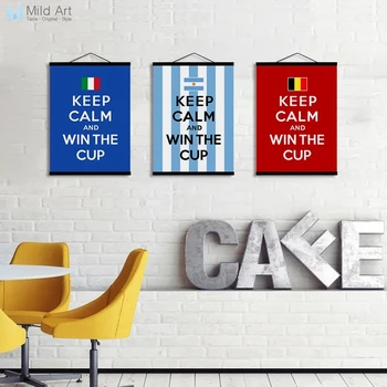 

Football National Flag Keep Calm Quote Wooden Framed Poster Kids Boy Room Wall Art Picture Bar Home Decor Canvas Painting Scroll