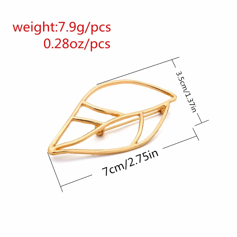 Simple Vintage Broches Mujer Pin flower Leaf Brooch Gold Color Brooches Pins Exquisite Collar For Women Dance Party Accessories