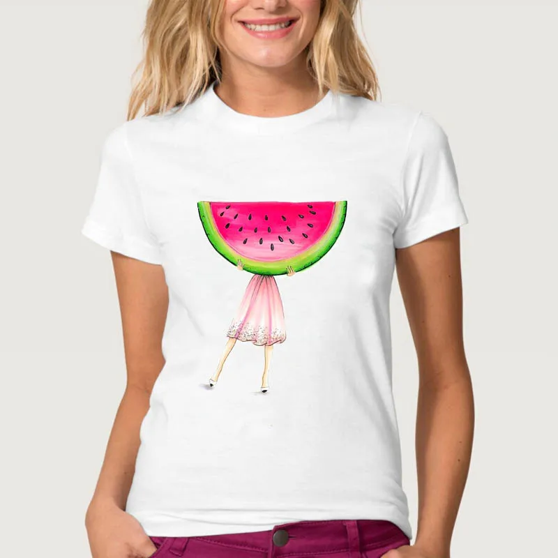 

Women Tshirts Print Fruit watermelon Printed Fashion Tee Female Ladies Woman Casual Tshirt Clothes T-shirt Short Sleeve T Tops