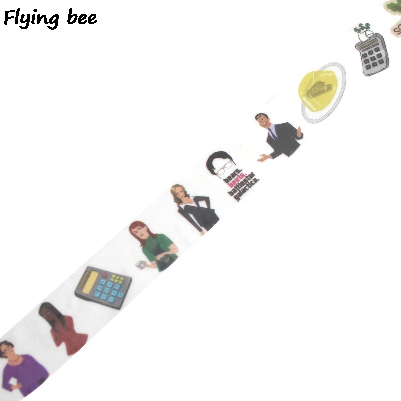 Flyingbee 15 мм X 5 м Бумага васи лента офис, ТВ-шоу клейкая лента DIY Скрапбукинг наклейка смешная наклейка маскирующая лента X0325