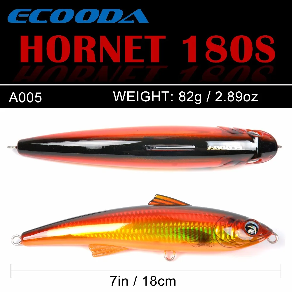 Рыболовный Поппер Ecooda Hornet 180 мм 82 г приманка для морской рыбалки троллинговая