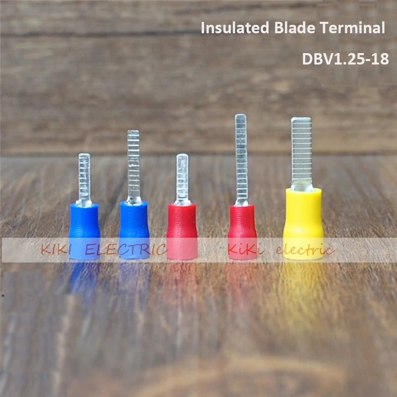 

DBV1.25-18 Insulated Blade Terminal / cold terminal for A.W.G 22-16 cable Electric Wire Connectors Ends 1000pcs/lot