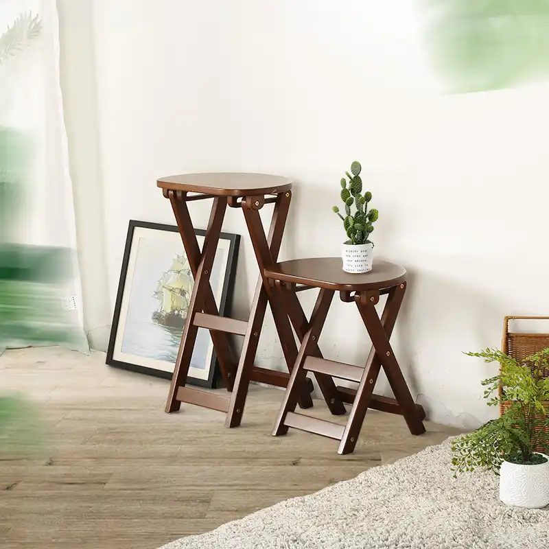 Solid Wood Creative Folding Stool Modern Minimalist Dining Stool