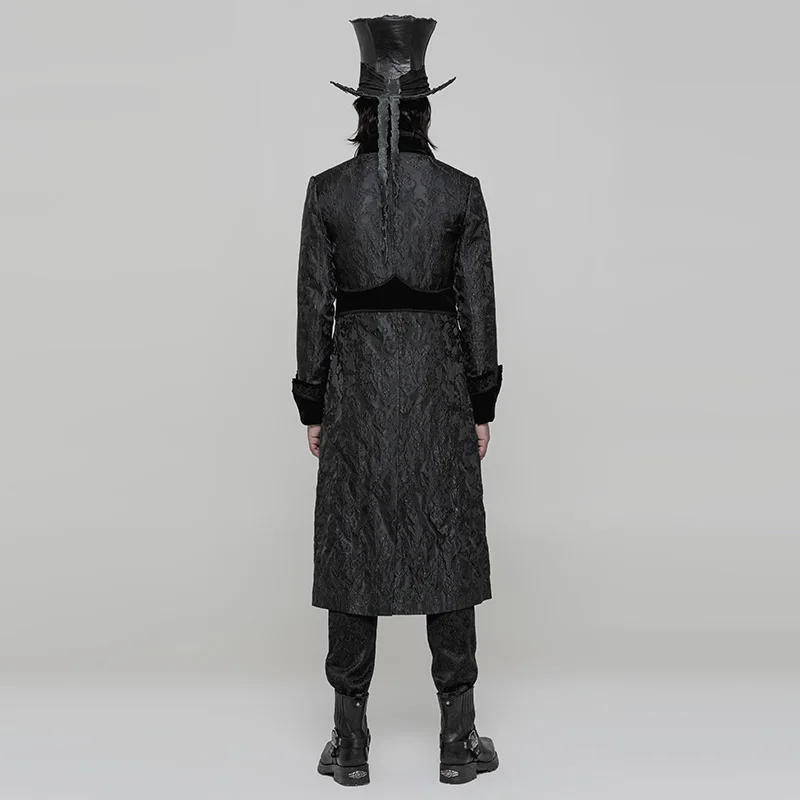 Панк рейв для мужчин Виктория великолепный Готический Ретро дворец черный длинное пальто мода сценический костюм куртка ветровка