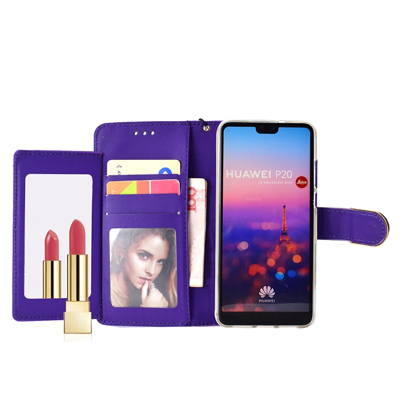 KEFO Bling Glitter Wallet Case For Huawei P20 Pro Diamond Flip Mirror Cover For Huawei P20 Lite P10 Lite P8 Lite 2017 Coque Capa (8)