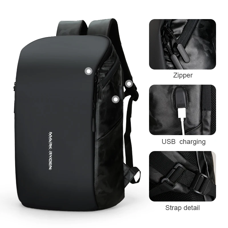 Mark Ryden recarga USB hombre Mochila de gran capacidad para computadora portátil de 15,6 pulgadas hombre chico de la bolsa de viaje Mochila Mark Ryden recarga USB hombre Mochila de gran capacidad para computadora portátil de 15,6 pulgadas hombre chico de la bolsa de viaje Mochila