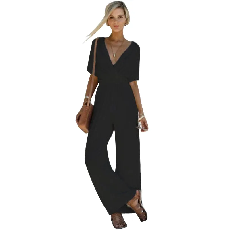 2018 Summer New Women V Neck Clothes Empire Waist Loose Romper Playsuit ...