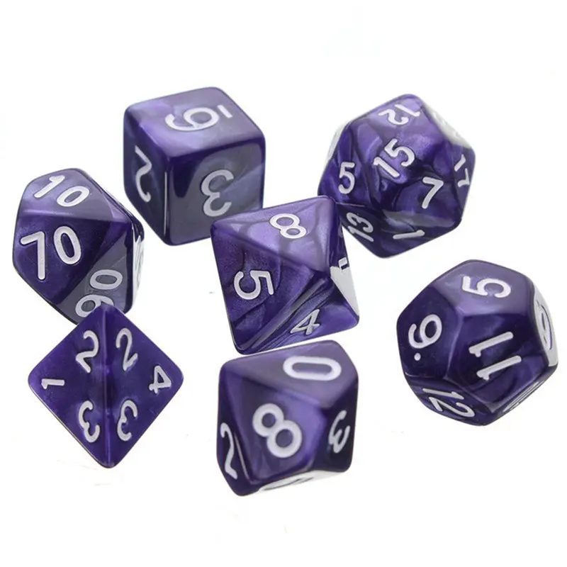 42 шт многогранные кости для подземелий и драконов DND RPG MTG настольные игры кости 20 наборов 4D 6D 8D 10D 12D 20D с мешочком