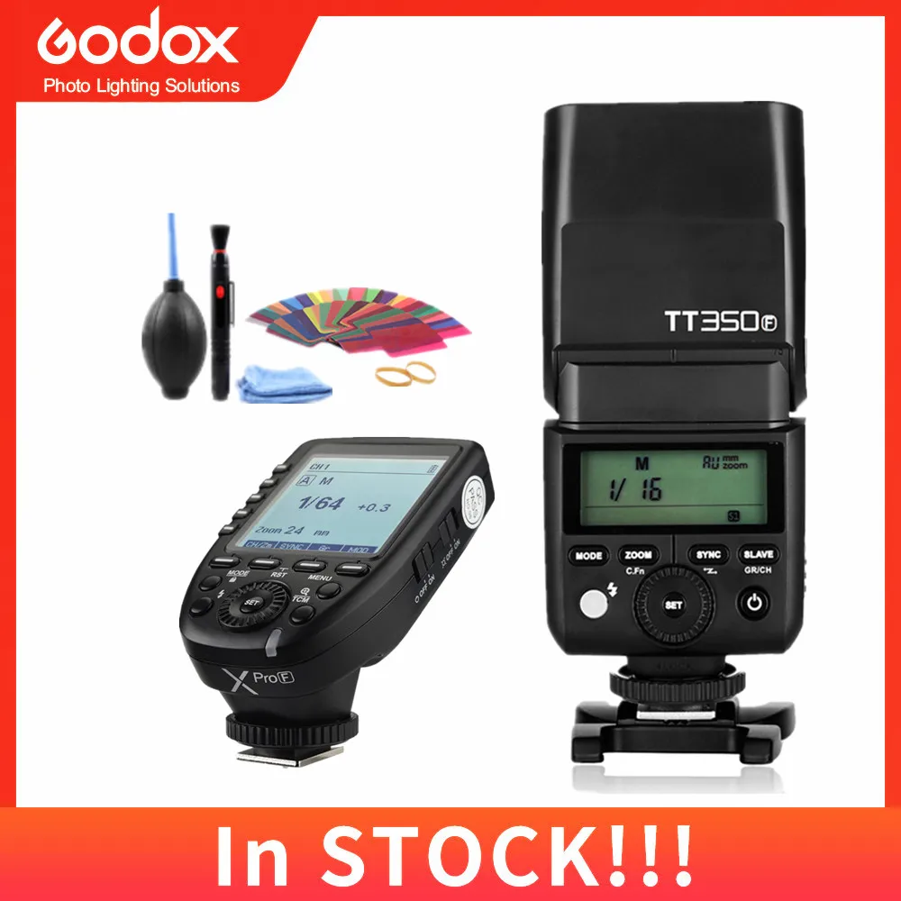 GODOX Mini TT350F Speedlite ttl HSS 2,4 GHz 1/8000 s GN36 флэш карманные фонари TT350+ Xpro-F триггер для fuji фильм камеры fuji - Цвет: 1xTT350F and XPro-F