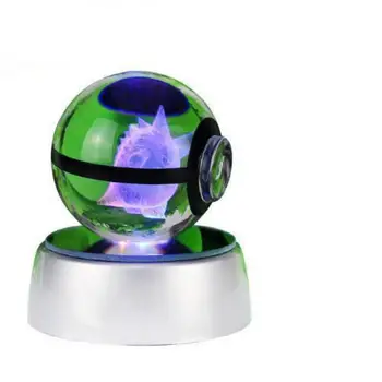 

Diameter 5cm Glass Pocket Monster Mewtwo 3D LED Night Light Desk Table Lamp Usb Led Lamp 3d Led Lamps