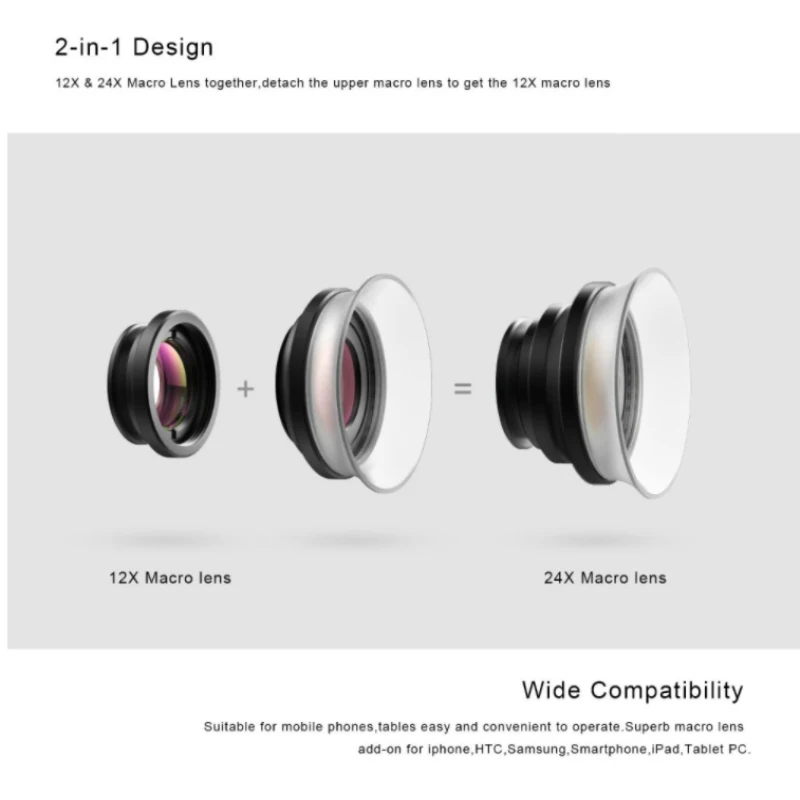 APEXEL универсальные макросъемки Объективы 12-24X супер Макросъемка объектив для iPhone мобильный телефон объектив камеры для samsung Xiaomi