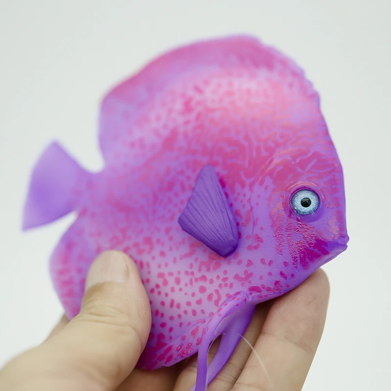 1Pc Fluorescent Symphysodon Angelfish Fake Fish Simulation Artificial
