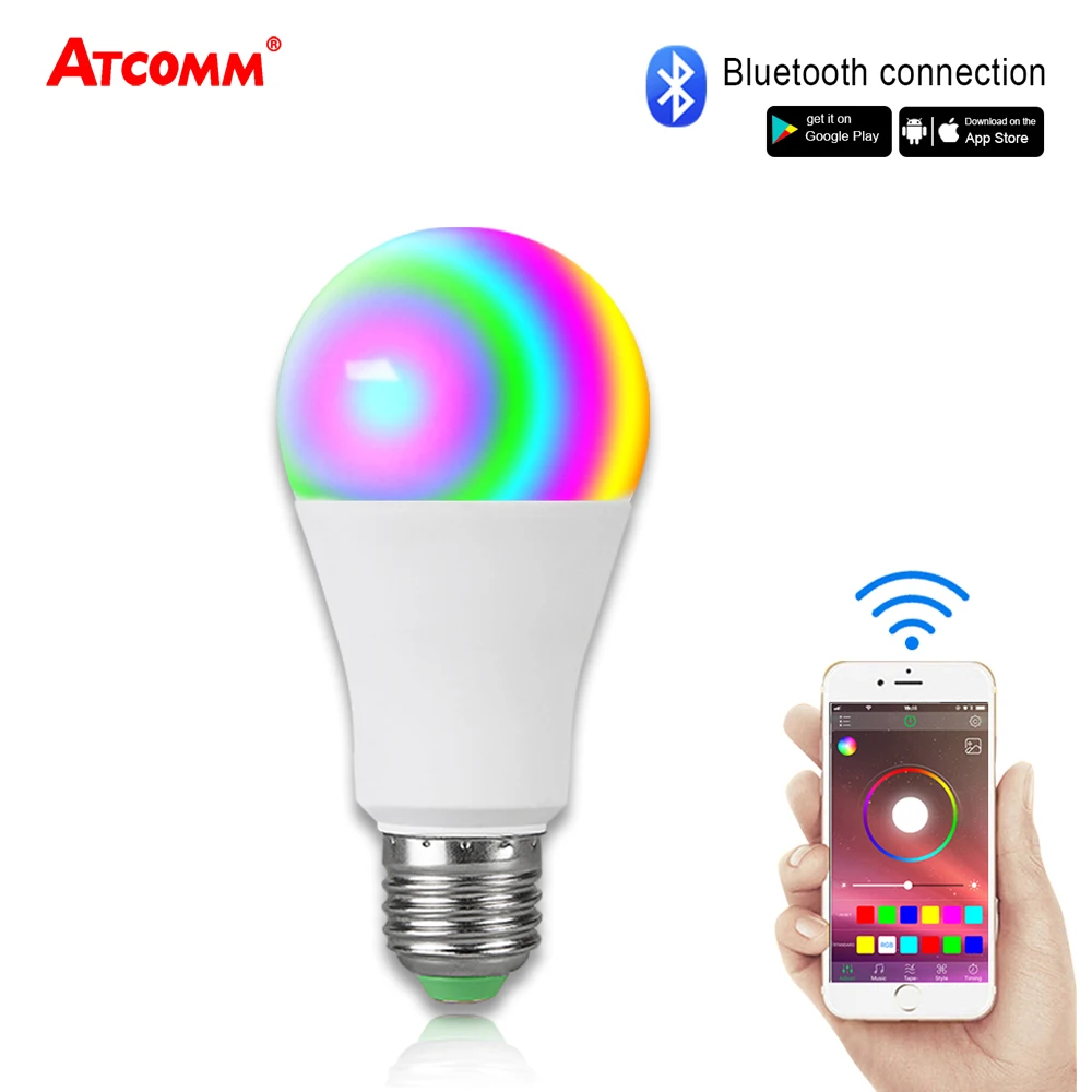 15 Вт Ampoule LED E27 RGBW Bluetooth умная лампочка 85 265 в 20 режимов волшебные цвета функция