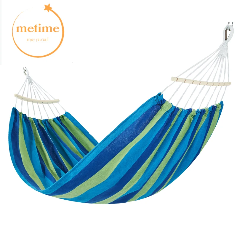 METIME Hammock with stick Double/Single High Quality Garden swing Sleeping bed Portable Outdoor Camping Garden hanging chair