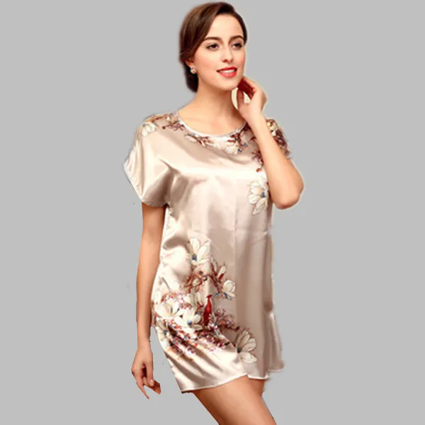 Summer Dress Sexy Silk font b Nightgown b font font b Sleepshirts b font Women Short