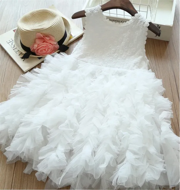 

2019 Hot Elegant Ceremony Vestidos Girls Summer Mesh Dress Teenage Party Cute Princess Dress Children Costume For Kids Clothes
