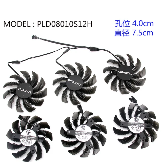 Modest T128010SM PLD08010S12H for Gigabyte GV-N970WF3OC-4GD GTX970 Graphics Video card Cooling fan Pitch 4.0 Diameter 7.5cm Modest T128010SM PLD08010S12H for Gigabyte GV-N970WF3OC-4GD GTX970 Graphics Video card Cooling fan Pitch 4.0 Diameter 7.5cm