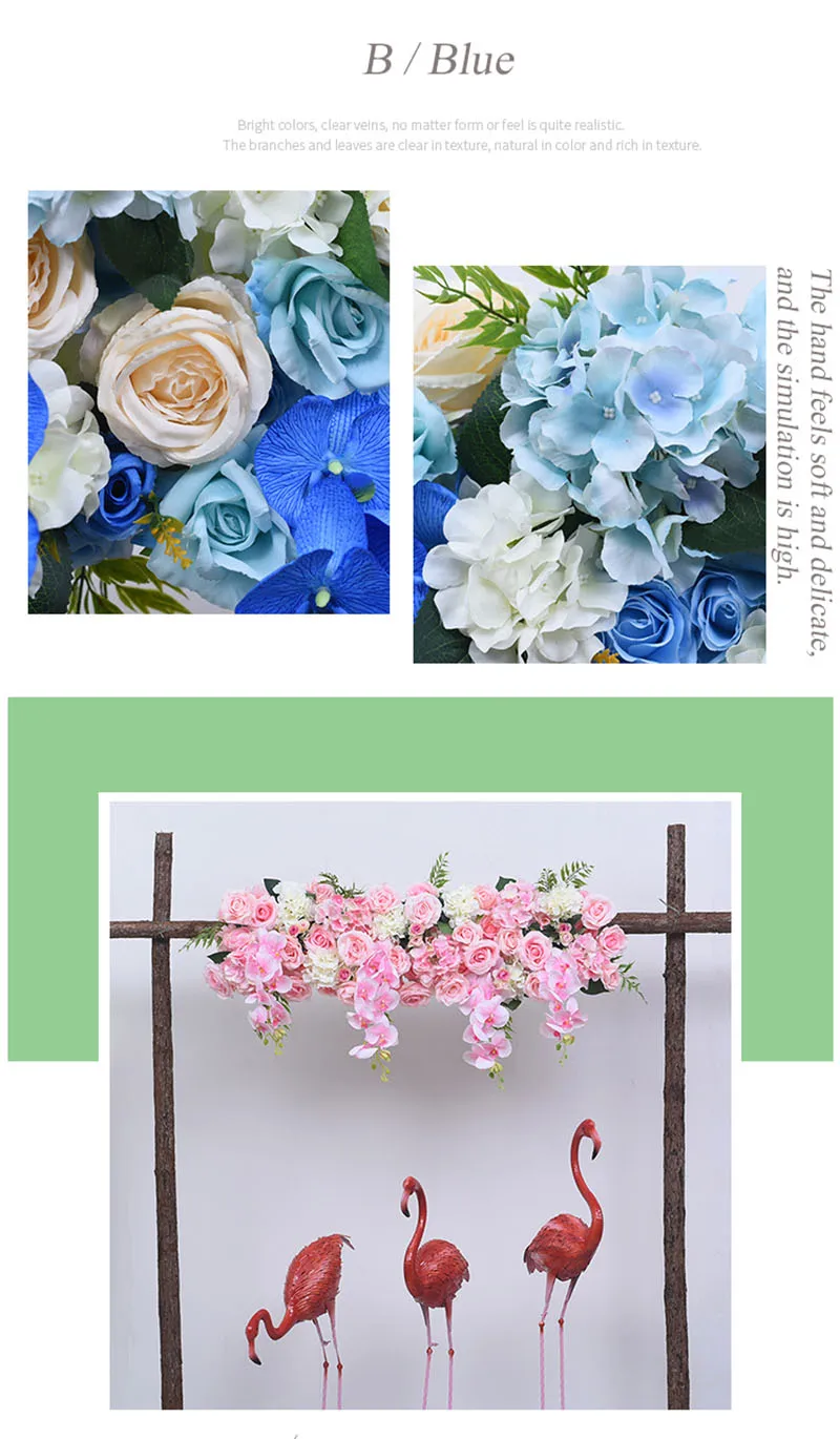Flone Artificial Fake Flowers Rose Wedding Supplies Arched Door DIY Decoration Flower Row Silk Flowers For a Wedding Decor (11)