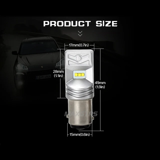 MAXGTRS 2x 1157 BAY15D 6 Leds SMD Lumileds Chip Car Led Lights 12V White For Reversing Brake Light After Fog Light Signal Lamp