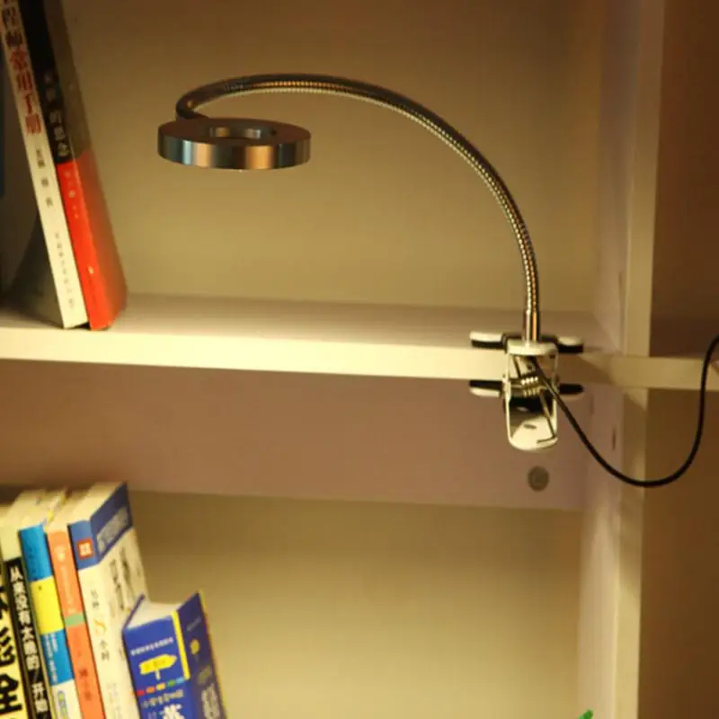 HobbyLane светодиодный 7 Вт USB Клип Настольная лампа с гибкий, в виде гусиной шеи Защита глаз производства макаронных изделий вверх Рабочая