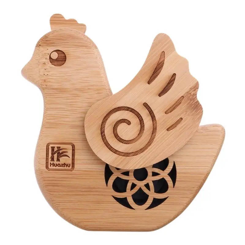 

HUAZHU Portable Bamboo Chicken Shape Wireless Bluetooth Speaker Desktop Sound Box Subwoofer Speakers With Mic 22 Hours Playtime