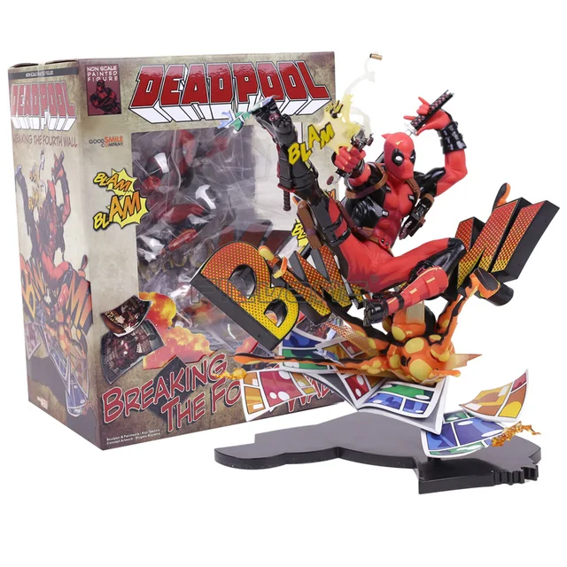 Marvel Deadpool rompiendo la cuarta pared figura completa modelo de ... Marvel Deadpool rompiendo la cuarta pared figura completa modelo de ...