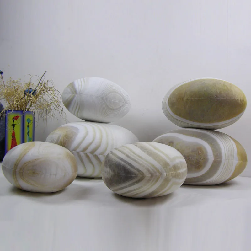 Новинка, горячая креативная 3D подушка с имитацией камня, полосатая галька, хлопковая задняя подушка для ленивых, креативный домашний декор, забавная мягкая подушка