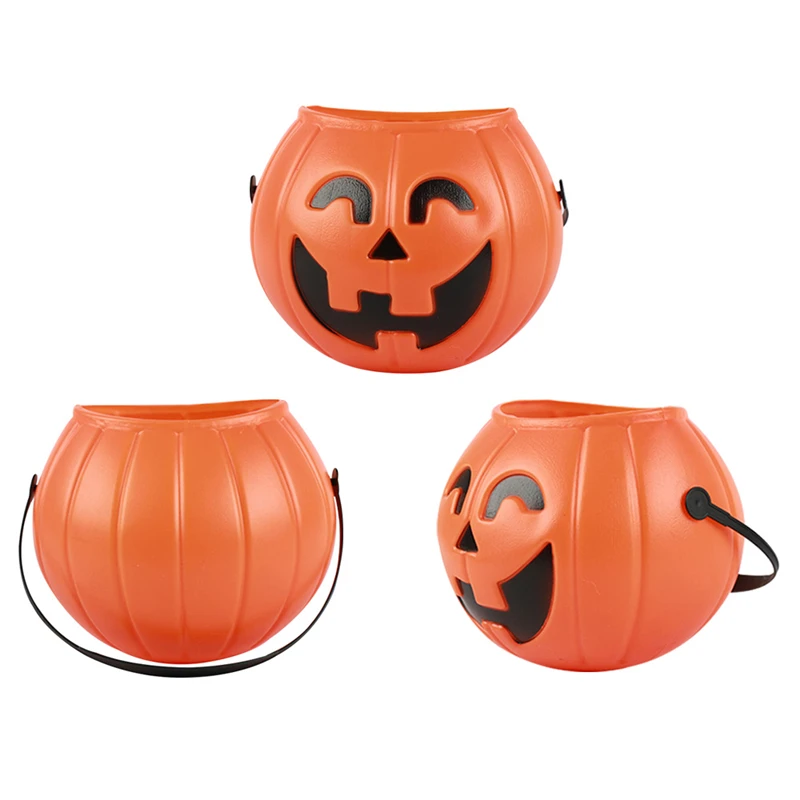 plastic halloween pumpkin bucket pot candy holder trick treat cosplay decor pouch holder halloween party props - Plastic Pumpkins plastic halloween pumpkin bucket pot candy holder trick treat cosplay decor pouch holder halloween party props - Plastic Pumpkins