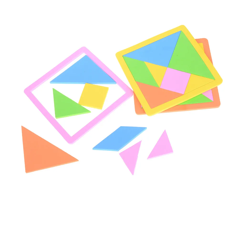 Горячая Распродажа деревянная 3d головоломка Tangram Teaser Tetris геометрическая форма