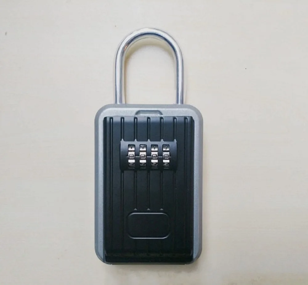 Открытый сейф с ключом ключи коробка для хранения замок использовать четыре Пароль замок сплав Материал ключи крюк безопасности коробки